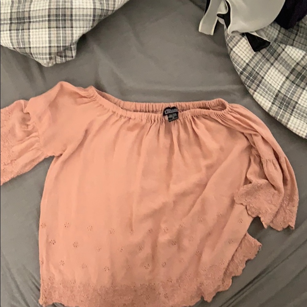 Off the shoulder pink top. Size small